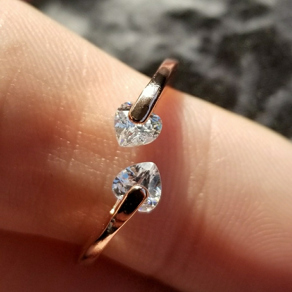 3/$25  💕Rose gold & zircon ring stack diamond